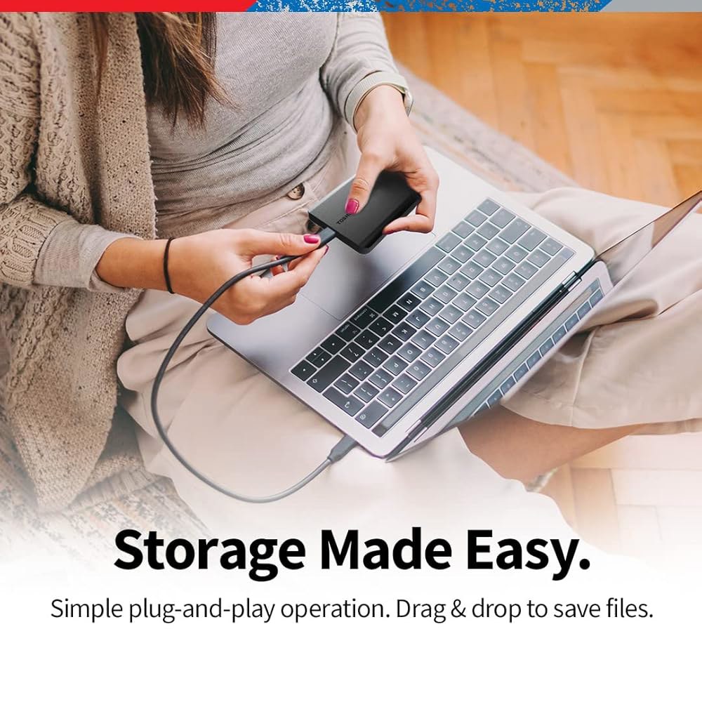 도시바 칸비오 베이직 2TB 휴대용 외장 하드 드라이브 USB 3.0, 블랙 - HDTB520XK3AA 1TB Black Contemporary - 상세 이미지 3