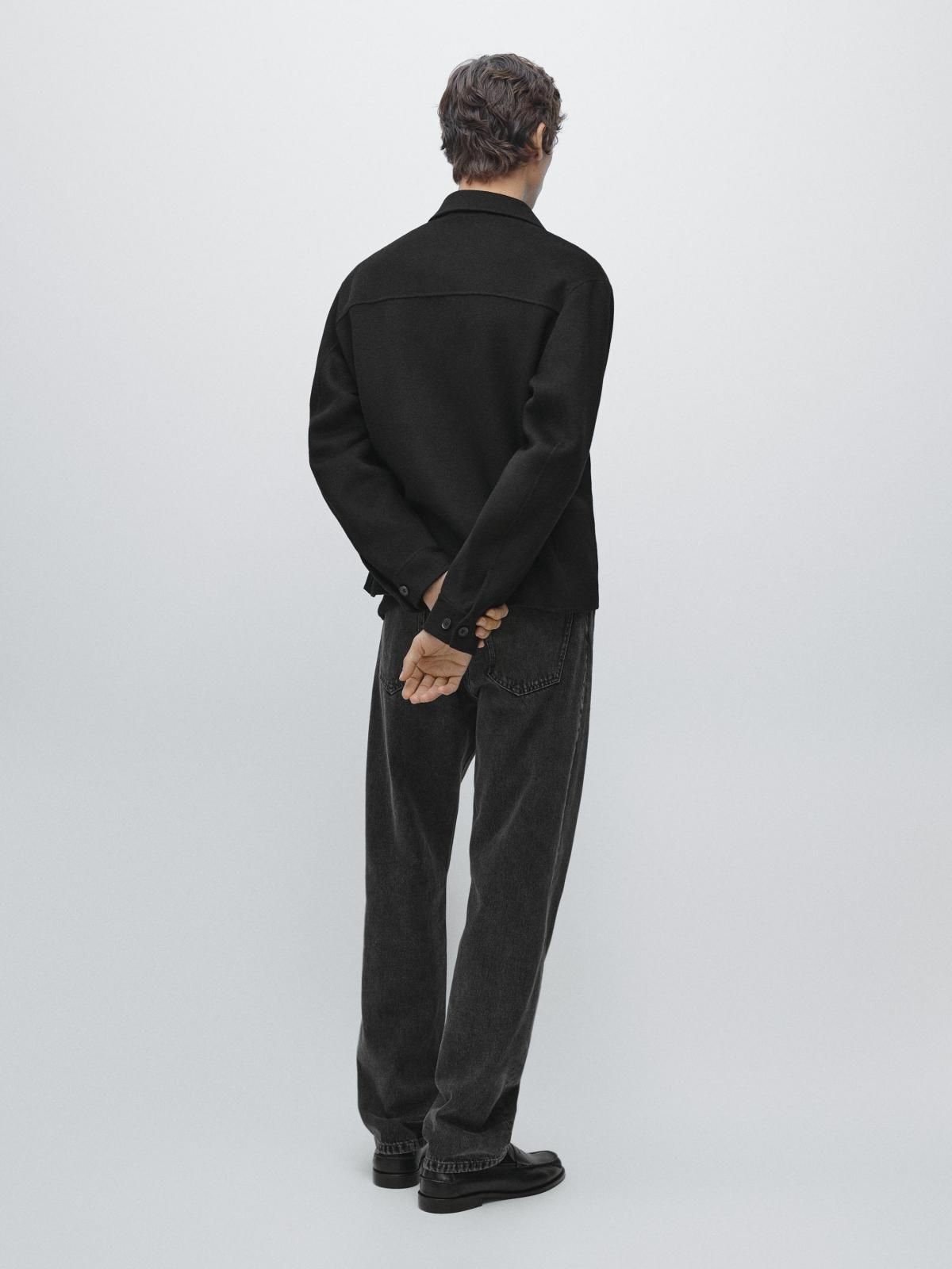 마시모두띠 울블렌드 테크니컬 오버셔츠 블랙 2843/381 BLACK - 상세 이미지 4