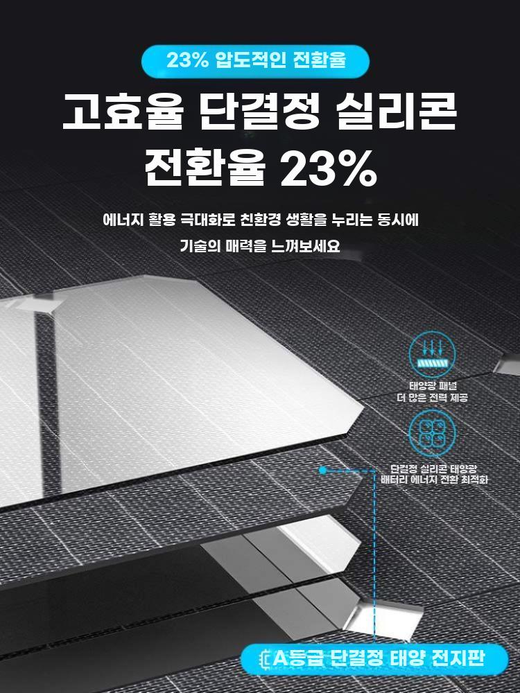 태양광 패널 플렉시블 판넬 차량용 태양열 발전 소프트 모듈 100W 590x935mm - 상세 이미지 3