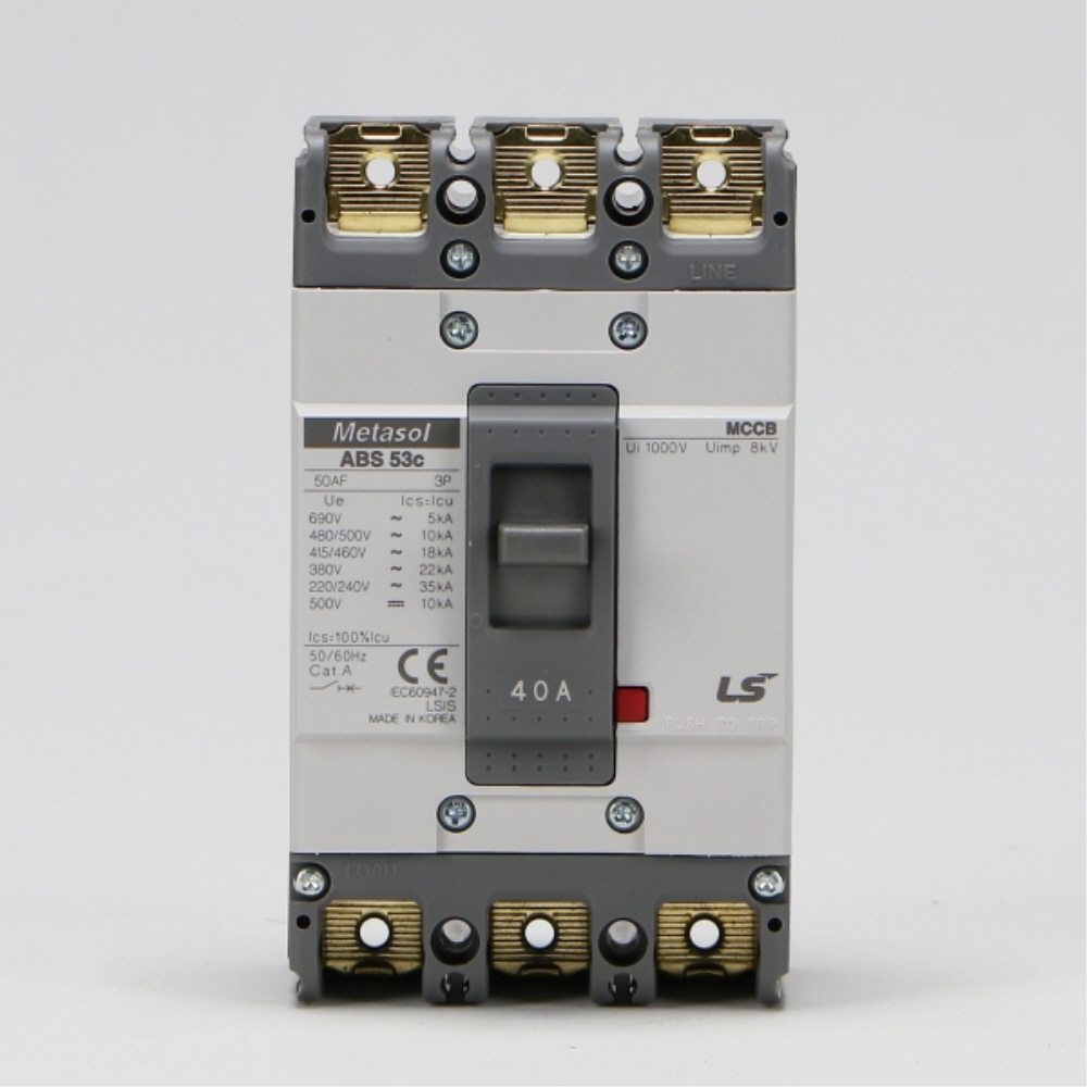 산업용 Metasol MCCB 배선차단기 ABS 53C 3P 40A 35kA LS일렉트릭 - 상세 이미지 3