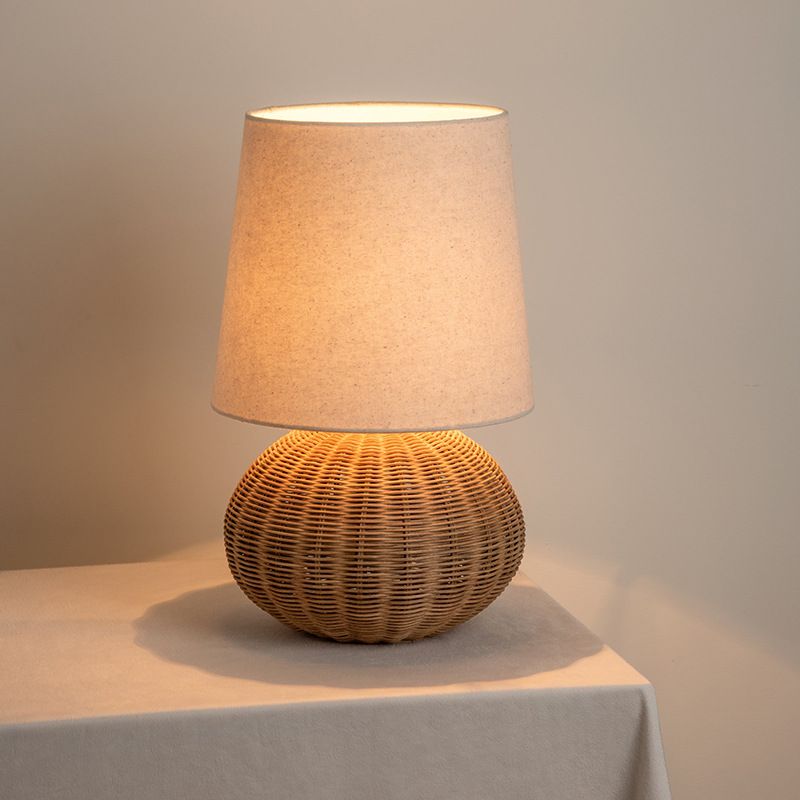 라탄 램프 테이블 조명 일본식 탁상 무드등 와비사비 A - 27x45CM - 상세 이미지 3