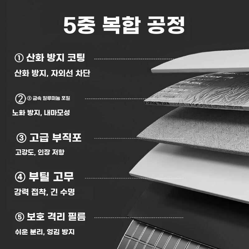 누수방지테이프 방수 테이프 강력 접착 부틸 균열 누출 5cmx5m - 상세 이미지 2