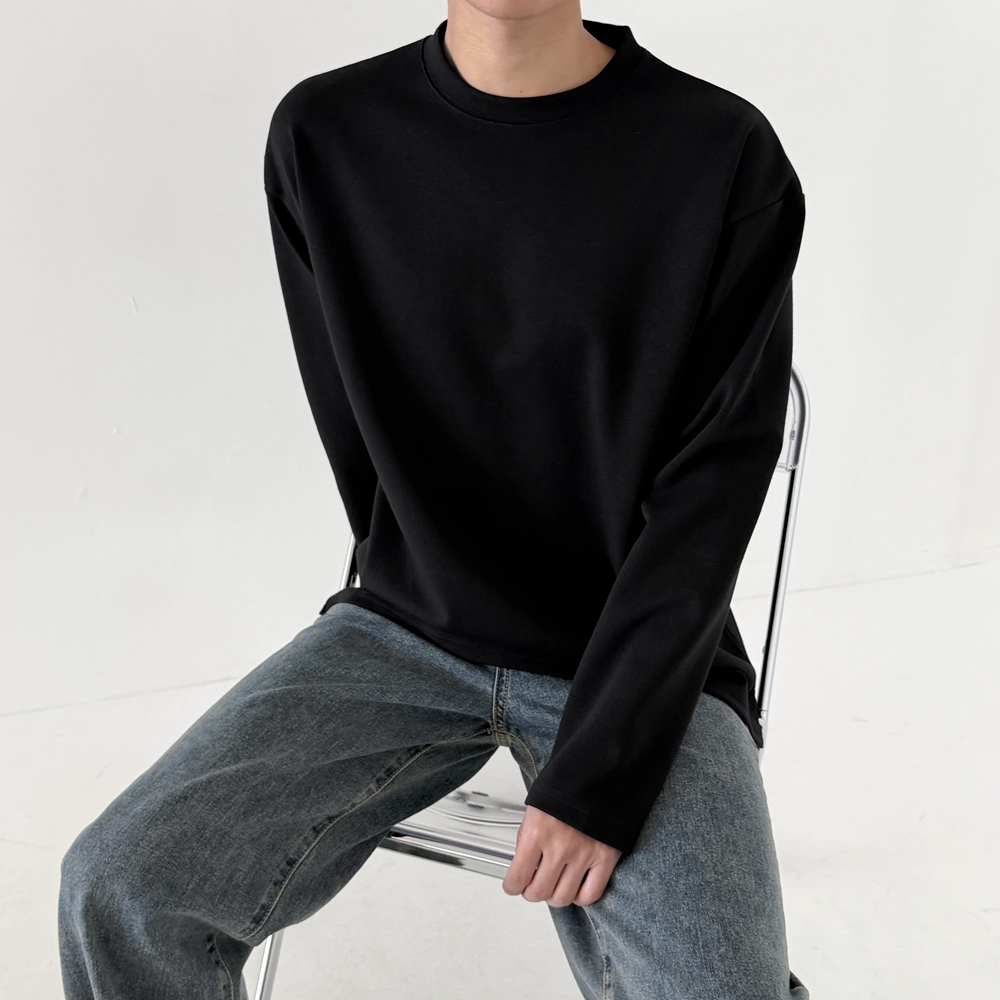 남자레이어드티 목안늘어나는티 어깨넓어보이는옷 두꺼운티셔츠 이미지 7