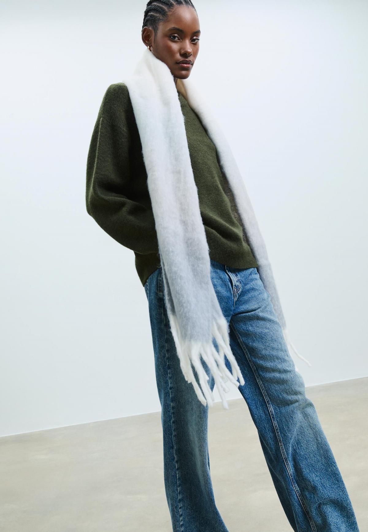 스트라디바리우스 그라데이션 효과 소프트 머플러 3903/903 GREY MELANGE - 상세 이미지 2