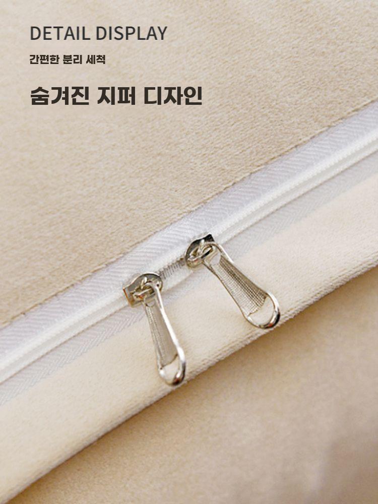 침대 등받이 쿠션 토끼귀 헤드레스트 대형 소파 허리받침 샴페인 100x50x20cm - 상세 이미지 5