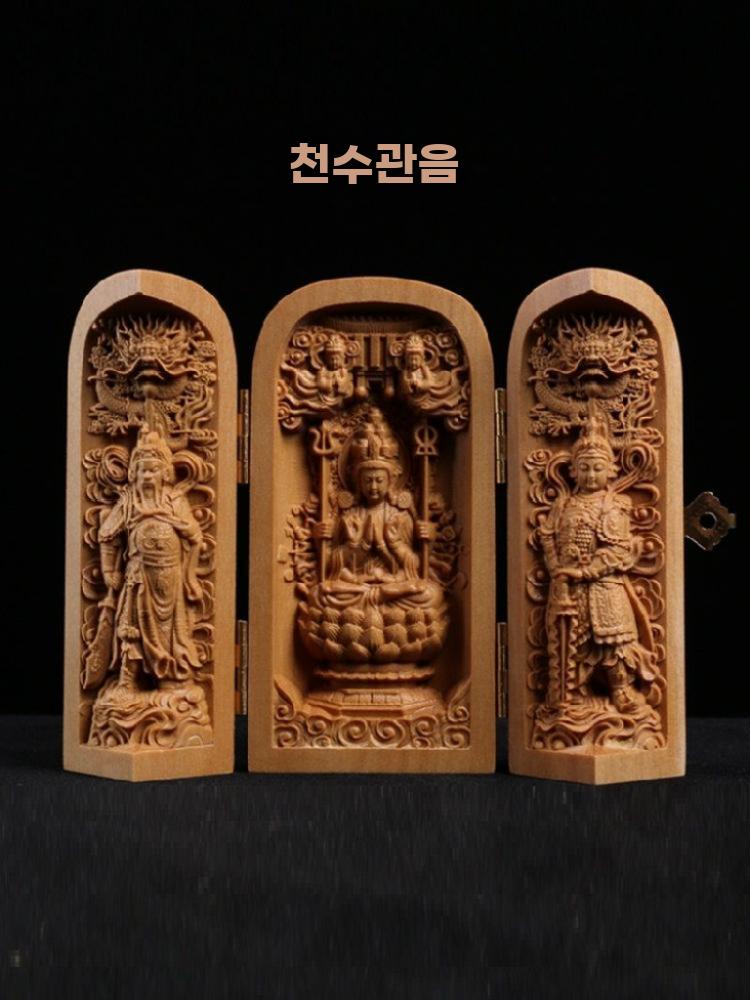 불교 조각상 원목 불단 불상 천수관음 법당 무속 천수관음 - 상세 이미지 4