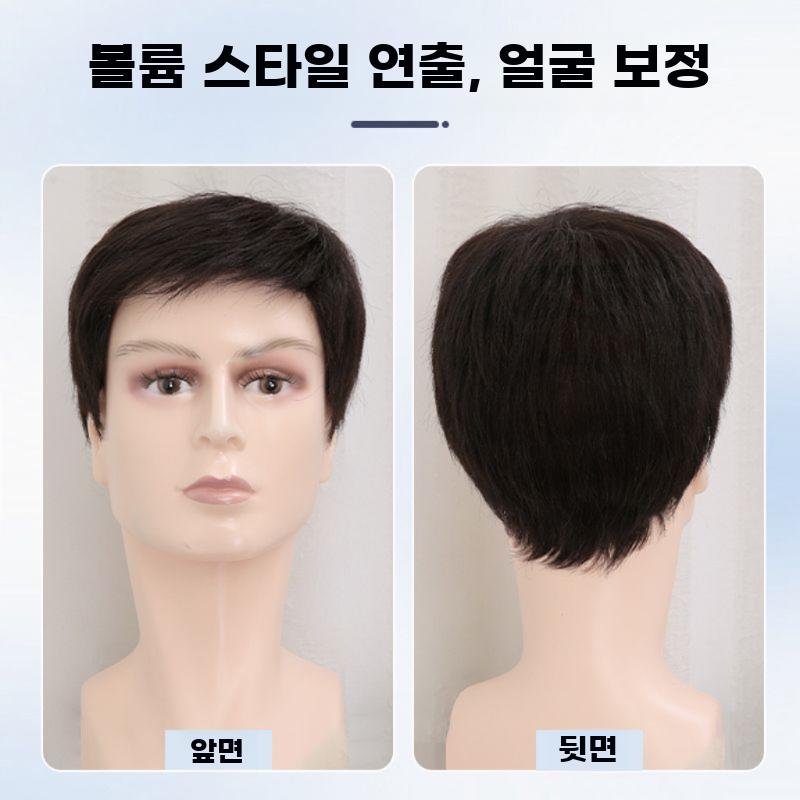 남자 정수리 가발 인모 헤어 정수리커버 부분가발 탈모 통기성 A 스타일 FREE 상부 부분 - 상세 이미지 4