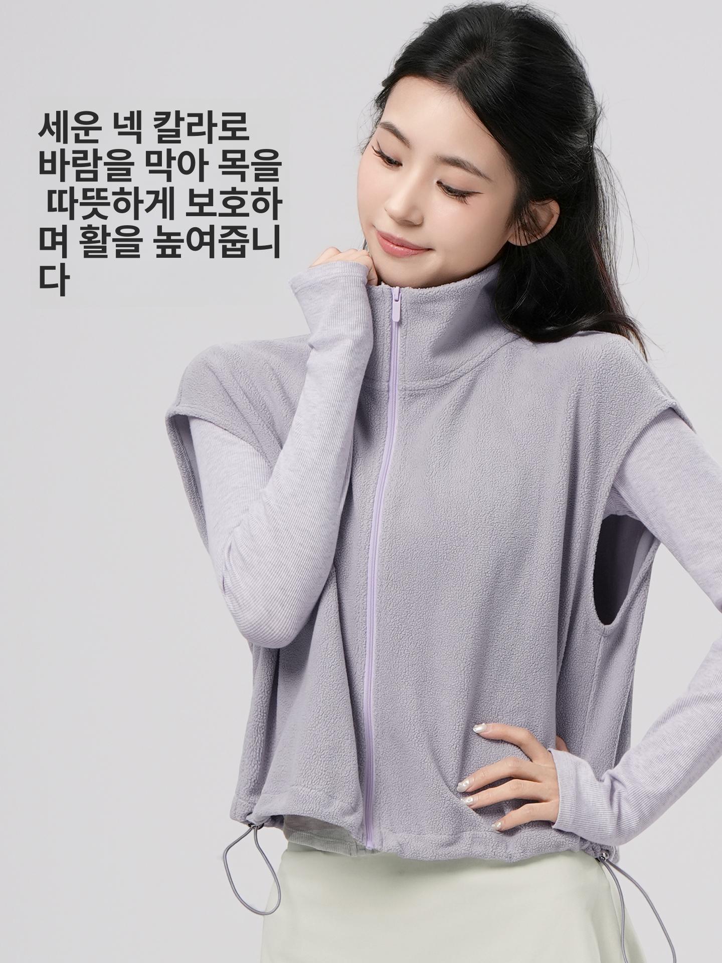 여성 겨울 현대무용 상의 발레 연습복 무용복 벨벳 조끼 - 상세 이미지 2