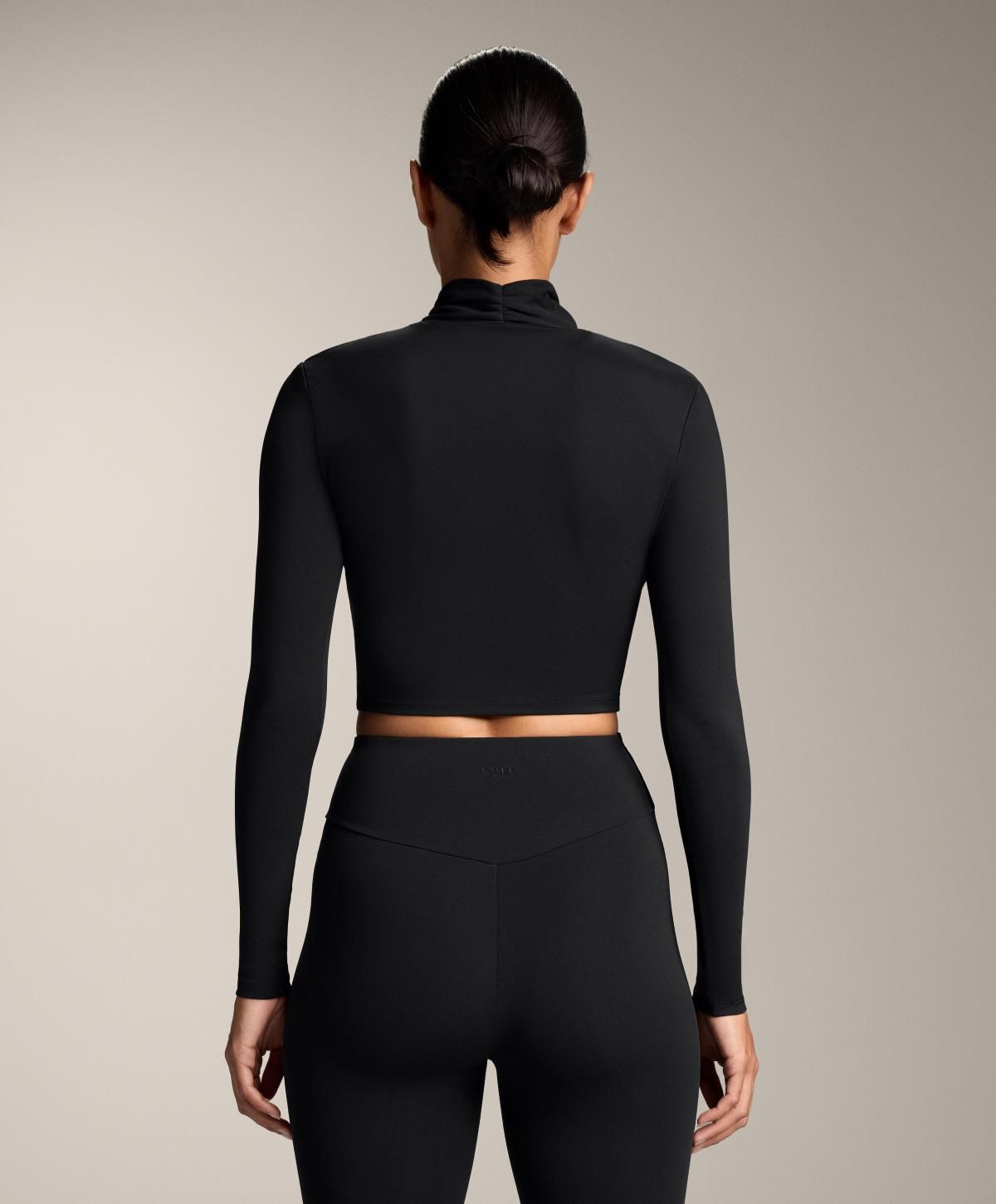 오이쇼 드레이프넥 컴포트럭스 크롭 긴팔 티셔츠 2496/904 BLACK - 상세 이미지 5