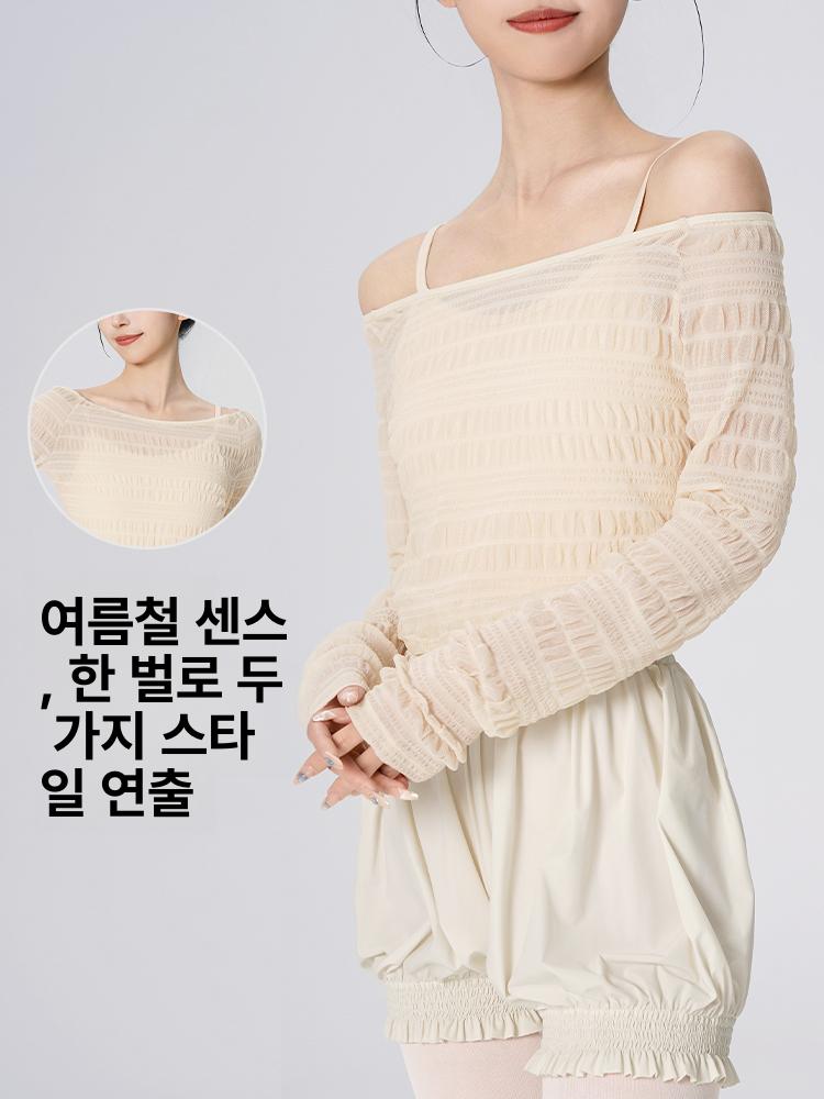 여성용 가을 긴팔 발레 상의 현대무용 연습복 - 상세 이미지 3
