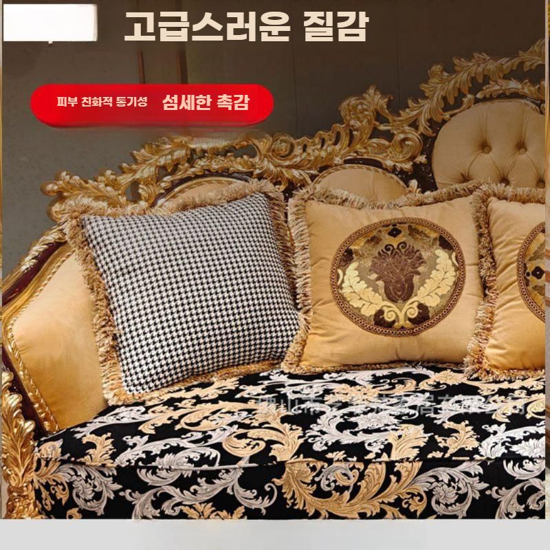 프렌치 쇼파 세트 유럽풍 럭셔리 리조트 로비 인테리어 - 상세 이미지 4