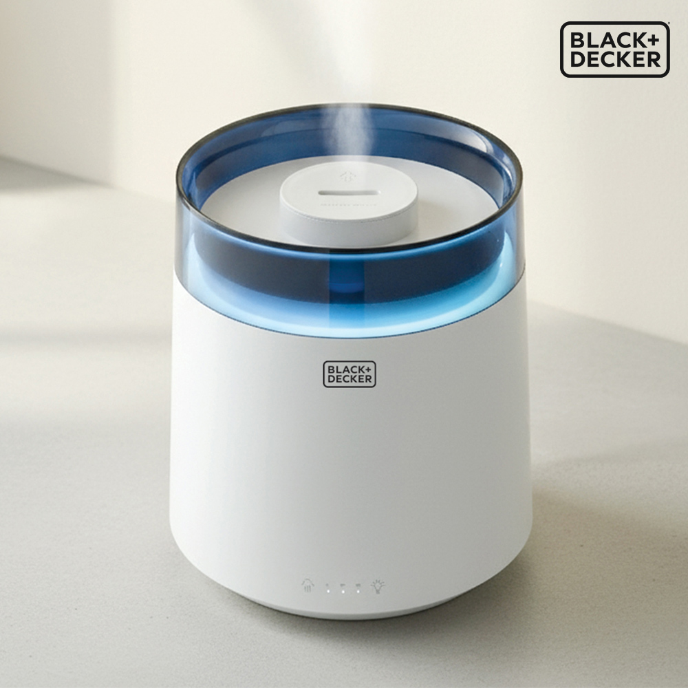 블랙앤데커 초음파식 저소음 가습기 소형 3.5L 탁상용 책상용 가정용 BXEH1250