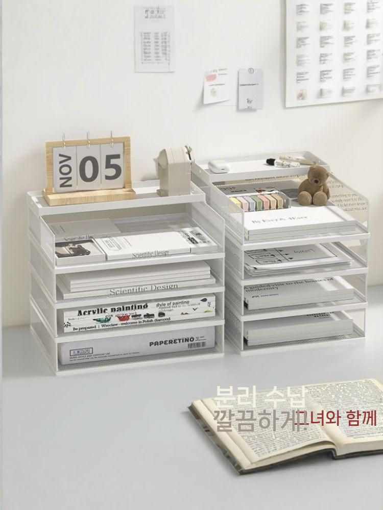 A3서류 정리함 A4 파일 정리대 사무실 문서 보관함 세로 블랙 5단 - 상세 이미지 3
