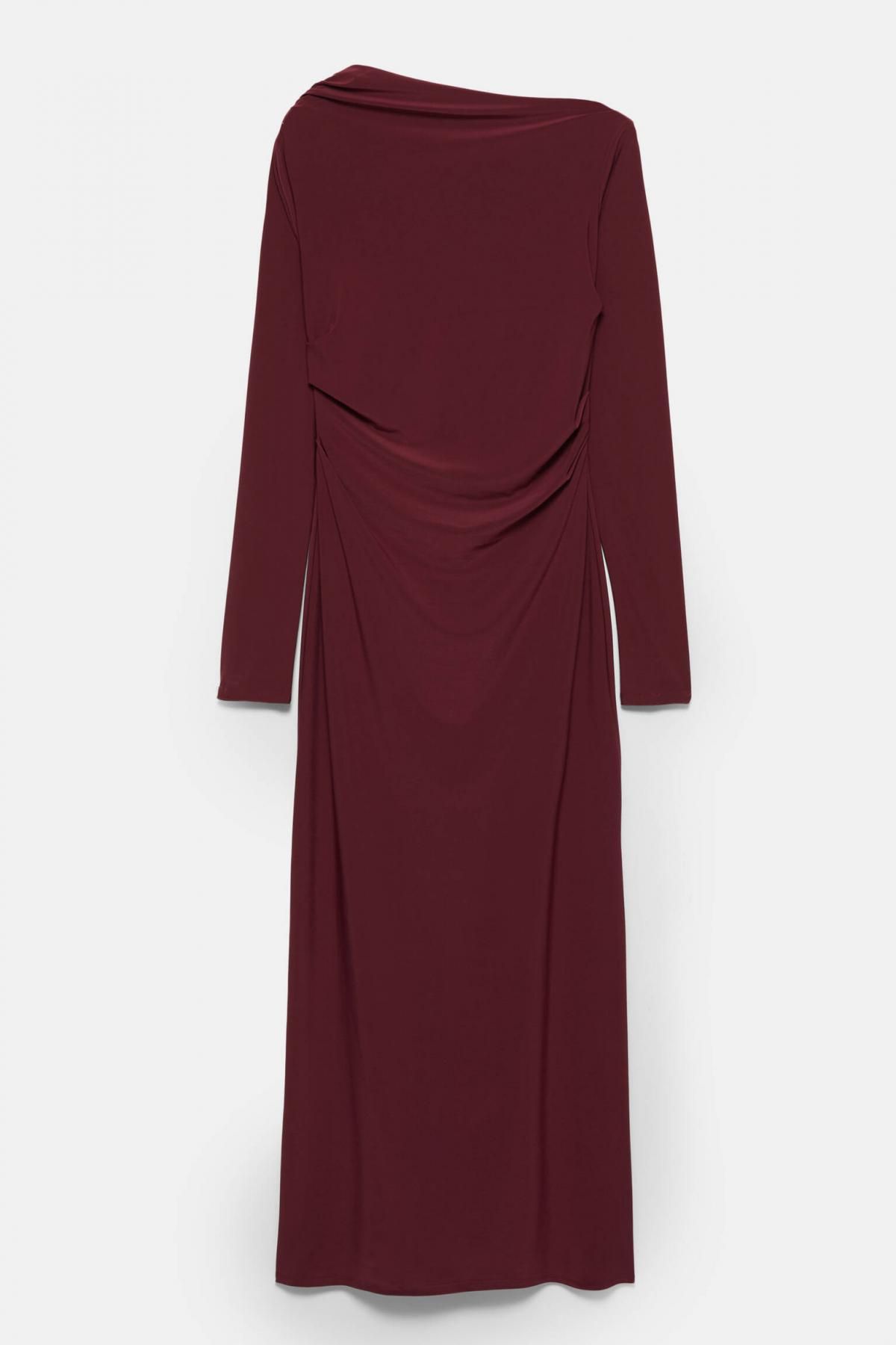 풀앤베어 버건디 소프트 드레이프 미디 원피스 3380/308 BURGUNDY - 메인 이미지