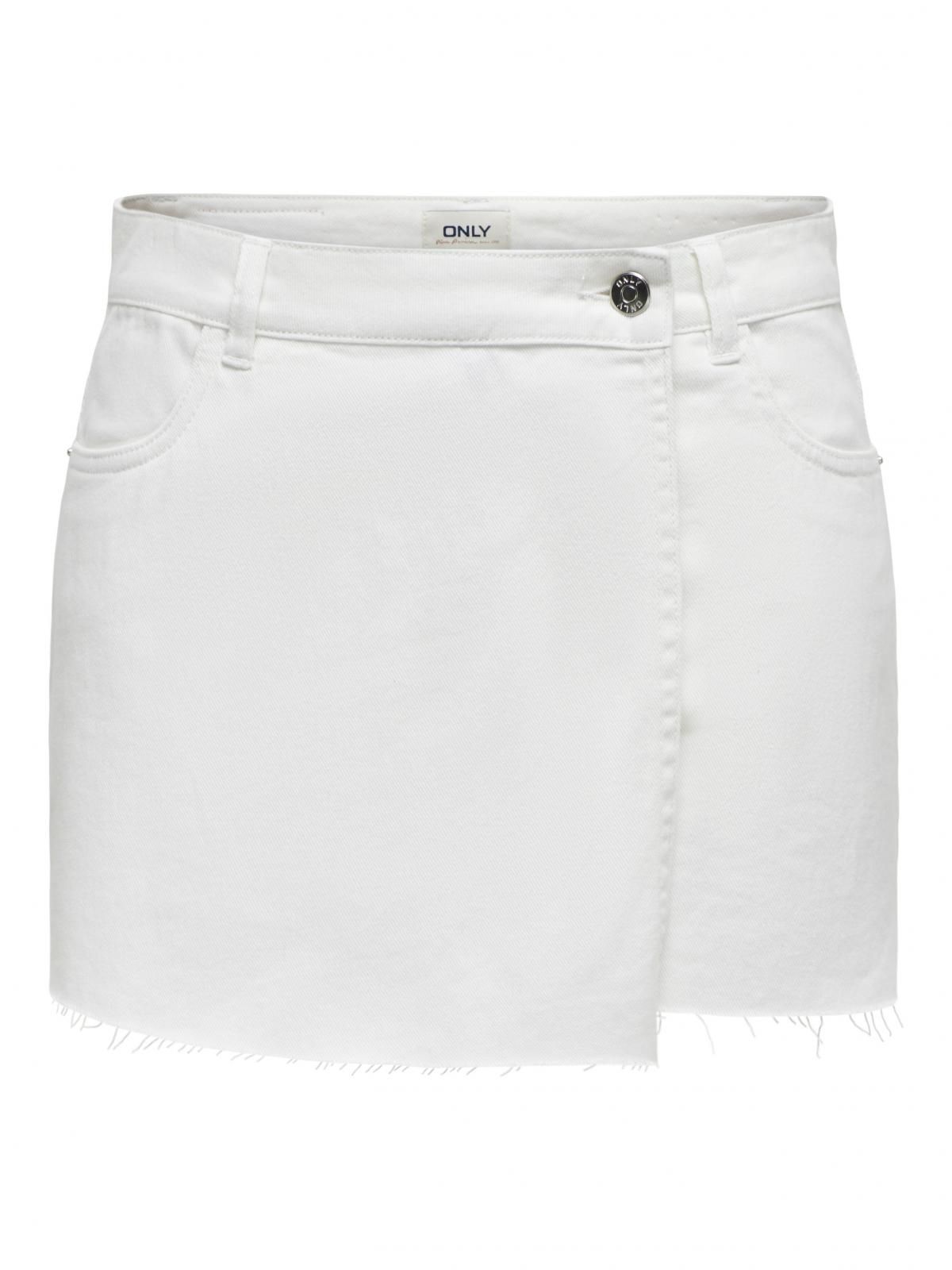 온리 화이트 데님 미니 스커트 벨트루프 15227220_2206 WHITE / WHITE - 상세 이미지 3