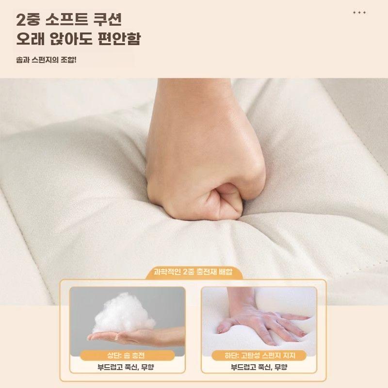 좌식 의자 접이식 앉은뱅이 쿠션 다다미 체어 리클라이너 사각형 라이트 그레이 - 상세 이미지 5