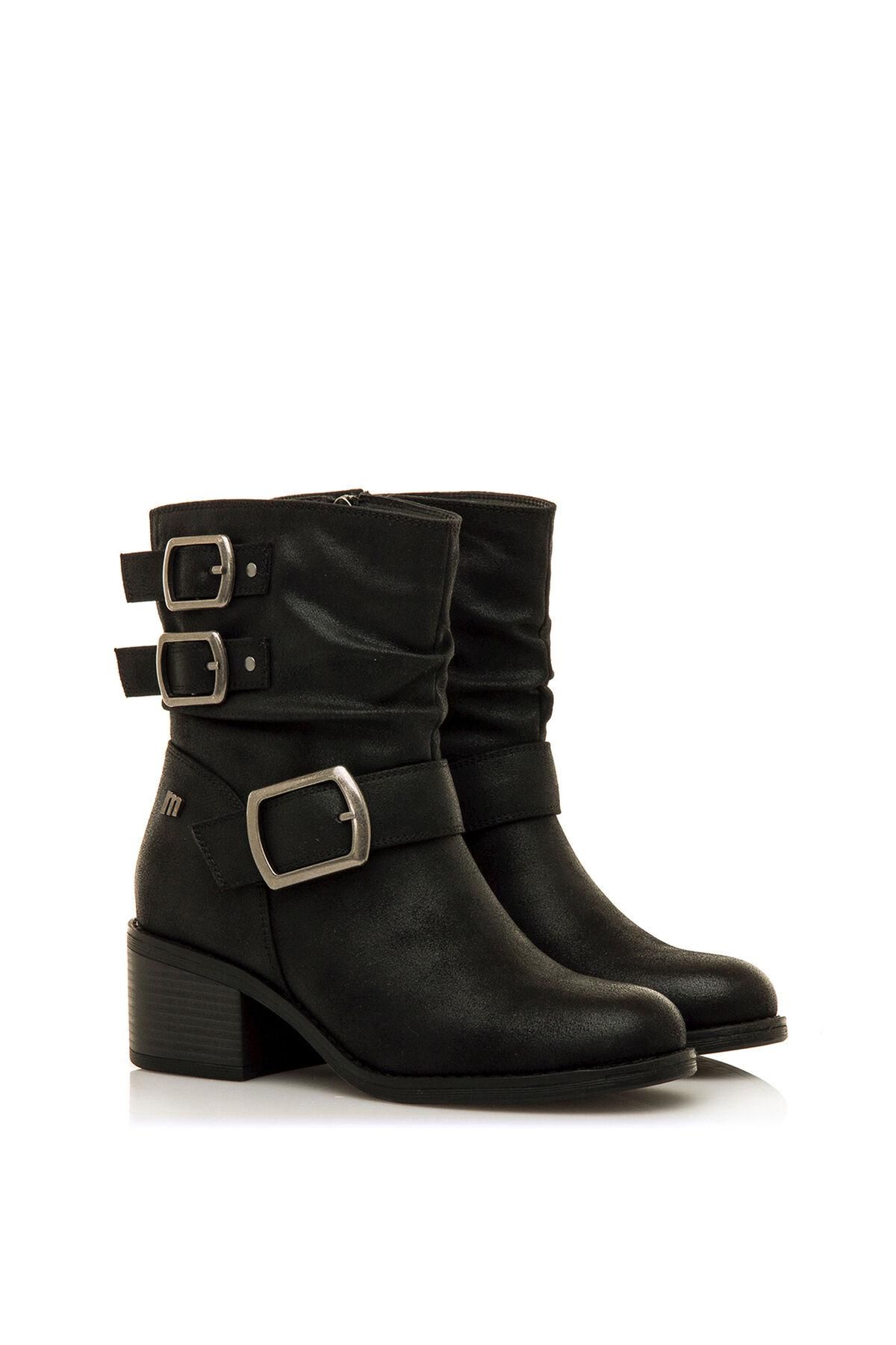 엠티엔지 바이커 스타일 메탈 버클 앵클부츠 블랙 1522666 NEGRO - 상세 이미지 4