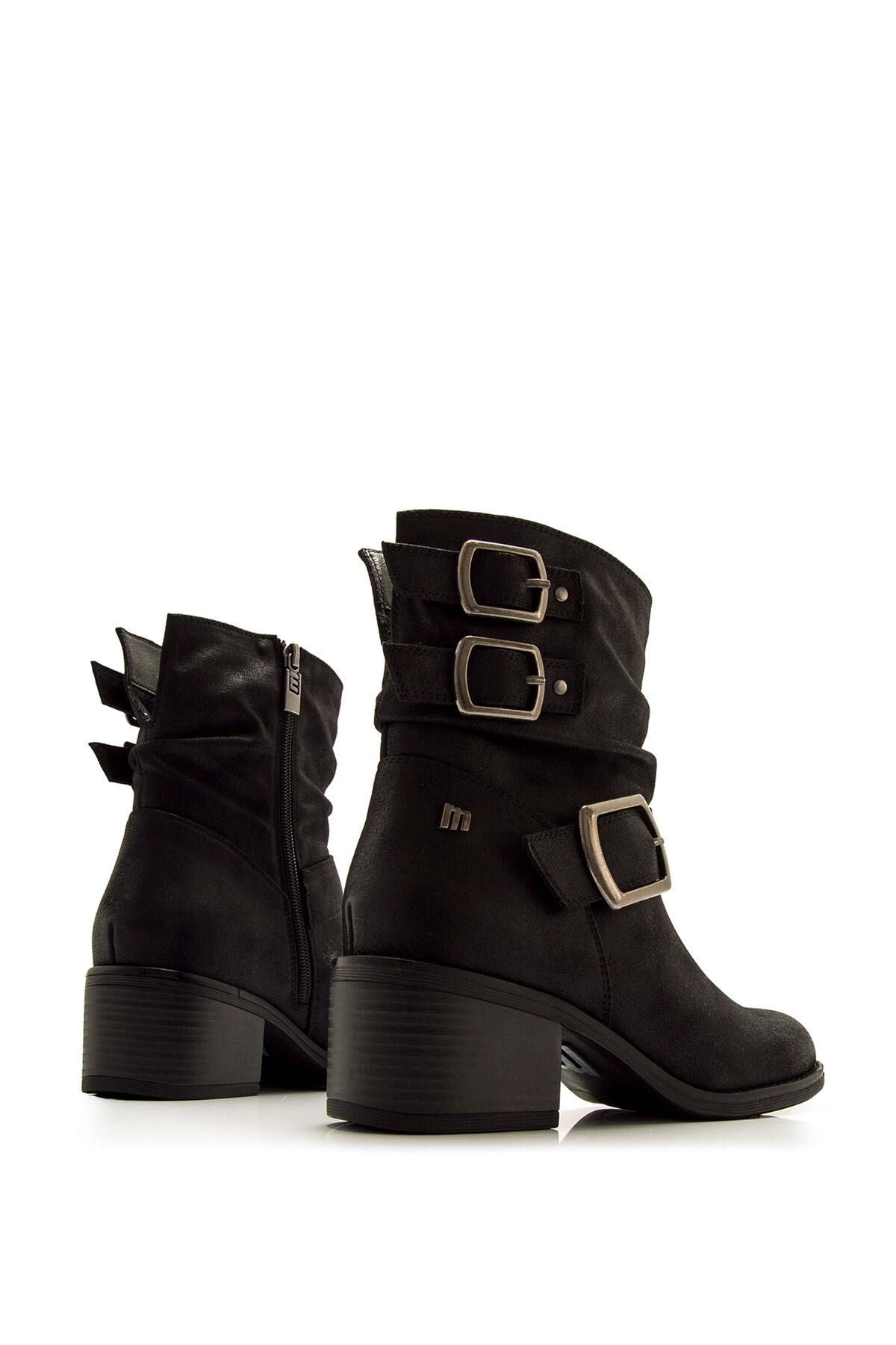 엠티엔지 바이커 스타일 메탈 버클 앵클부츠 블랙 1522666 NEGRO - 상세 이미지 3