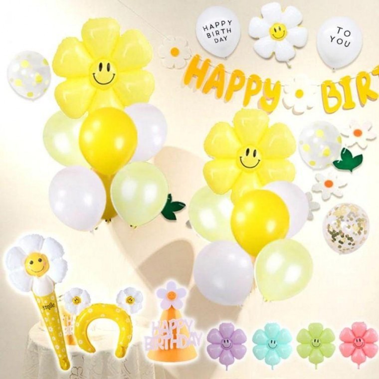 생일 컨페티 인쇄 꼬 가랜드 풍선 세트 특별한 데이지 - 상품 이미지