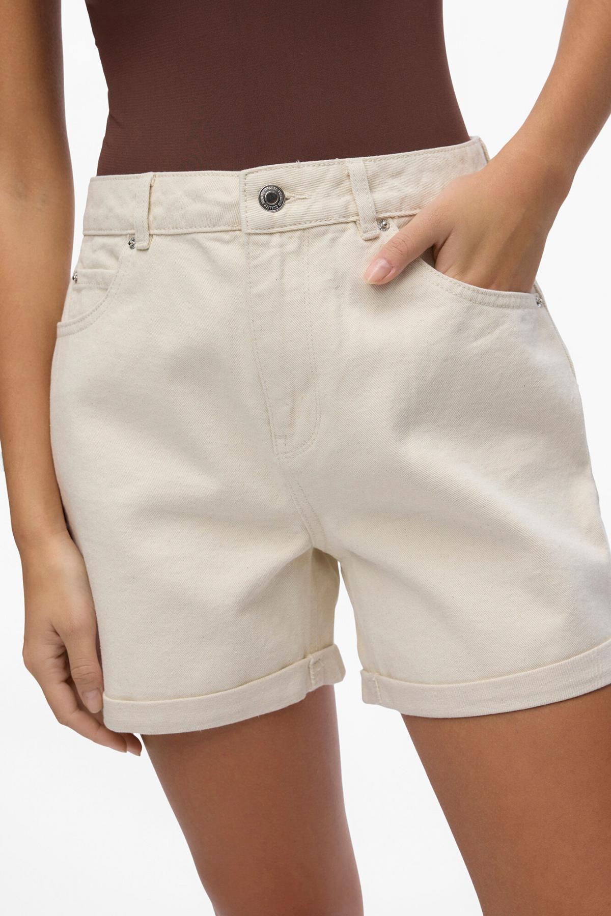 베로모다 하이웨이스트 아이보리 데님 숏팬츠 5010012 BEIGE - 상세 이미지 2