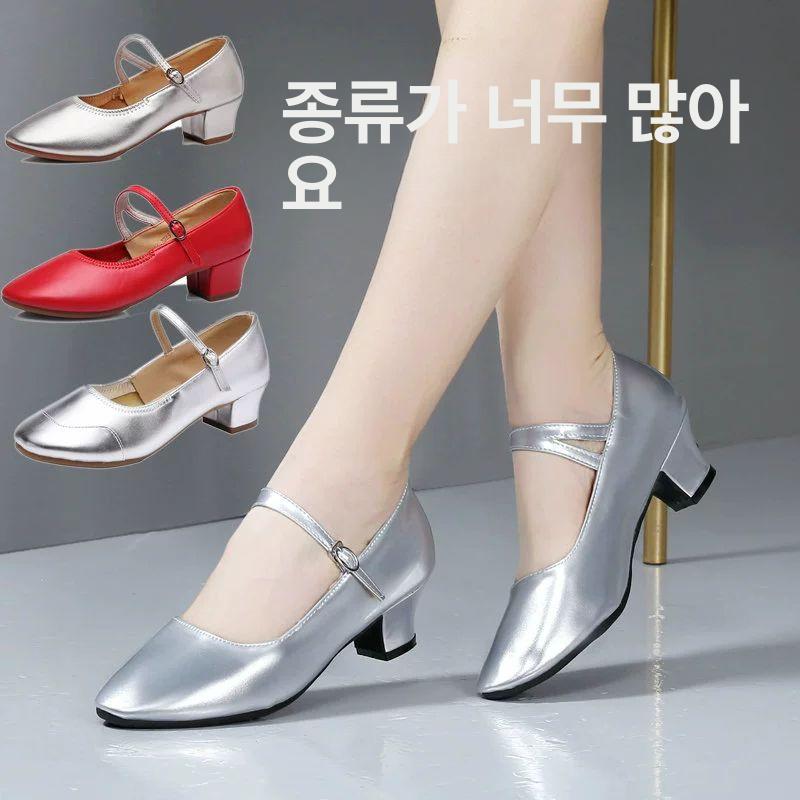 여성 라틴댄스화 중굽 모던댄스 신발 성인용 소프트솔 춤 연습화 - 상세 이미지 2