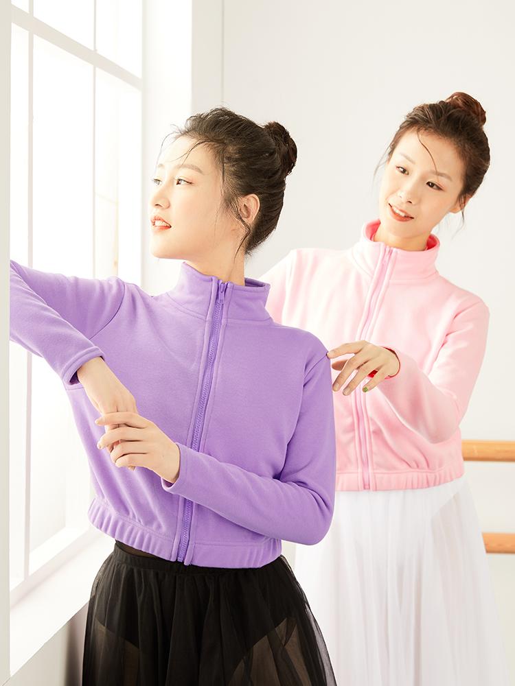 여성 발레 워머 겨울용 보온 긴팔 춤 연습복 성인용 댄스 상의 - 상세 이미지 2