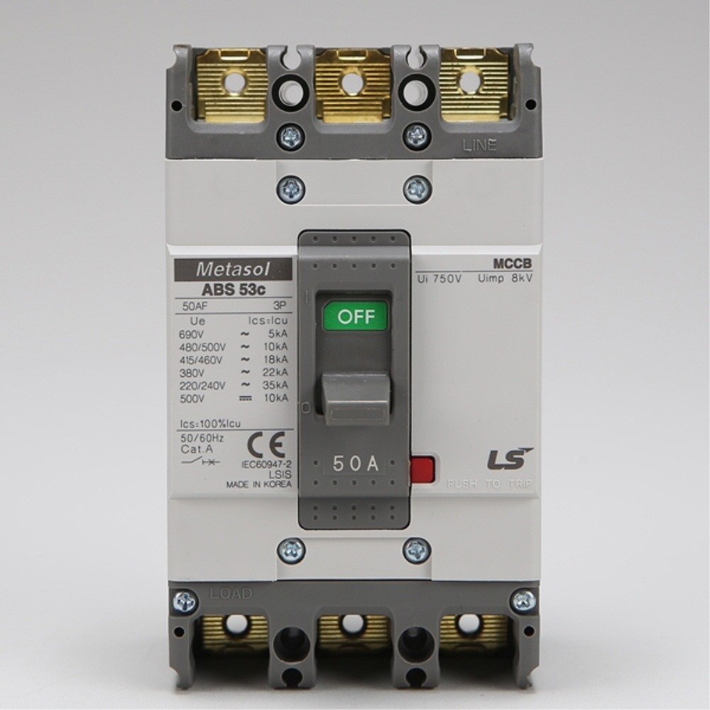 산업용 분전반 MCCB 배선차단기 ABS 53C 3P 50A 35kA LS일렉트릭 - 상세 이미지 3