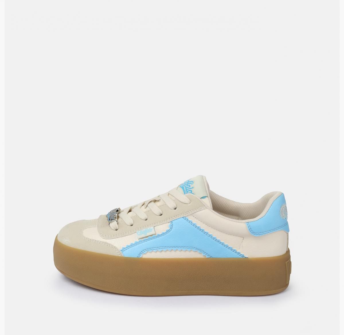 버팔로 테크니컬 청키솔 로우탑 스니커즈 02525963 WEISS/BLAU - 메인 이미지