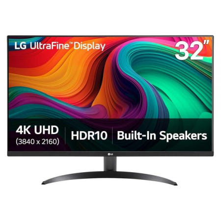 [해외]LG 32UR500K-B 울트라파인 32인치 4K UHD (3840x2160) 컴퓨터 모니터 HDR10 내장 스피커 x2 온스크린 컨트롤 리더 모드 깜박임 안전 보더리스 디