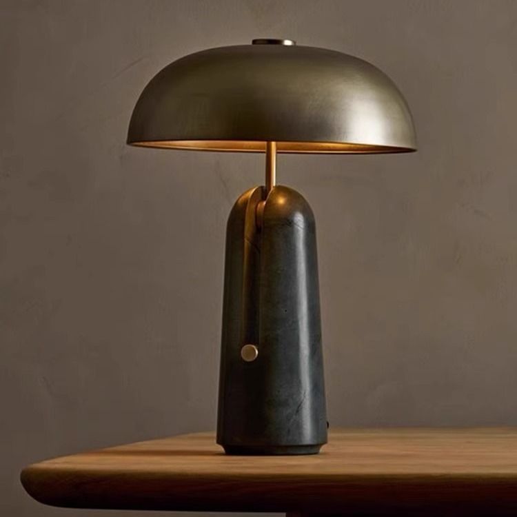 버섯 램프 탁상 무드등 일본식 와비사비 조명 모던 미니멀 블랙 커버 + 사막 W35xH48CM - 상세 이미지 4