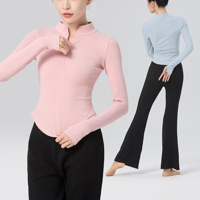 여성 현대무용 상의 긴팔 세트 가을 연습복 - 상품 이미지