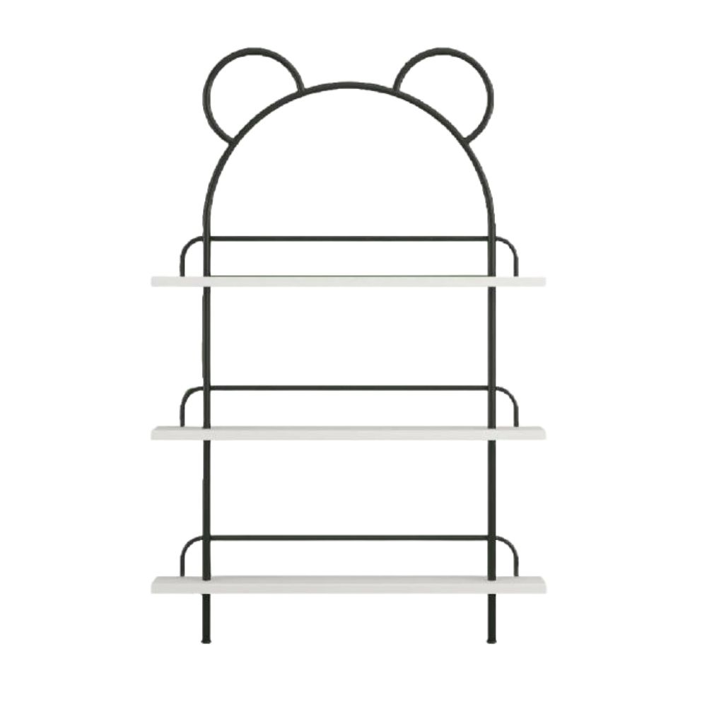 곰돌이모양 선반 벽부착 귀여운 수납 진열장 동화책 책장 블랙 60x15x110cm - 상품 이미지