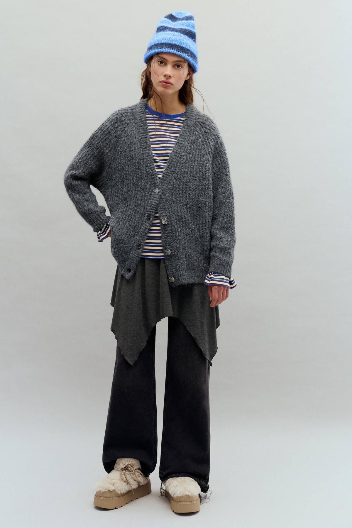 풀앤베어 테크니컬 펄니트 라운드넥 가디건 3560/300 ANTHRACITE GREY - 상세 이미지 5