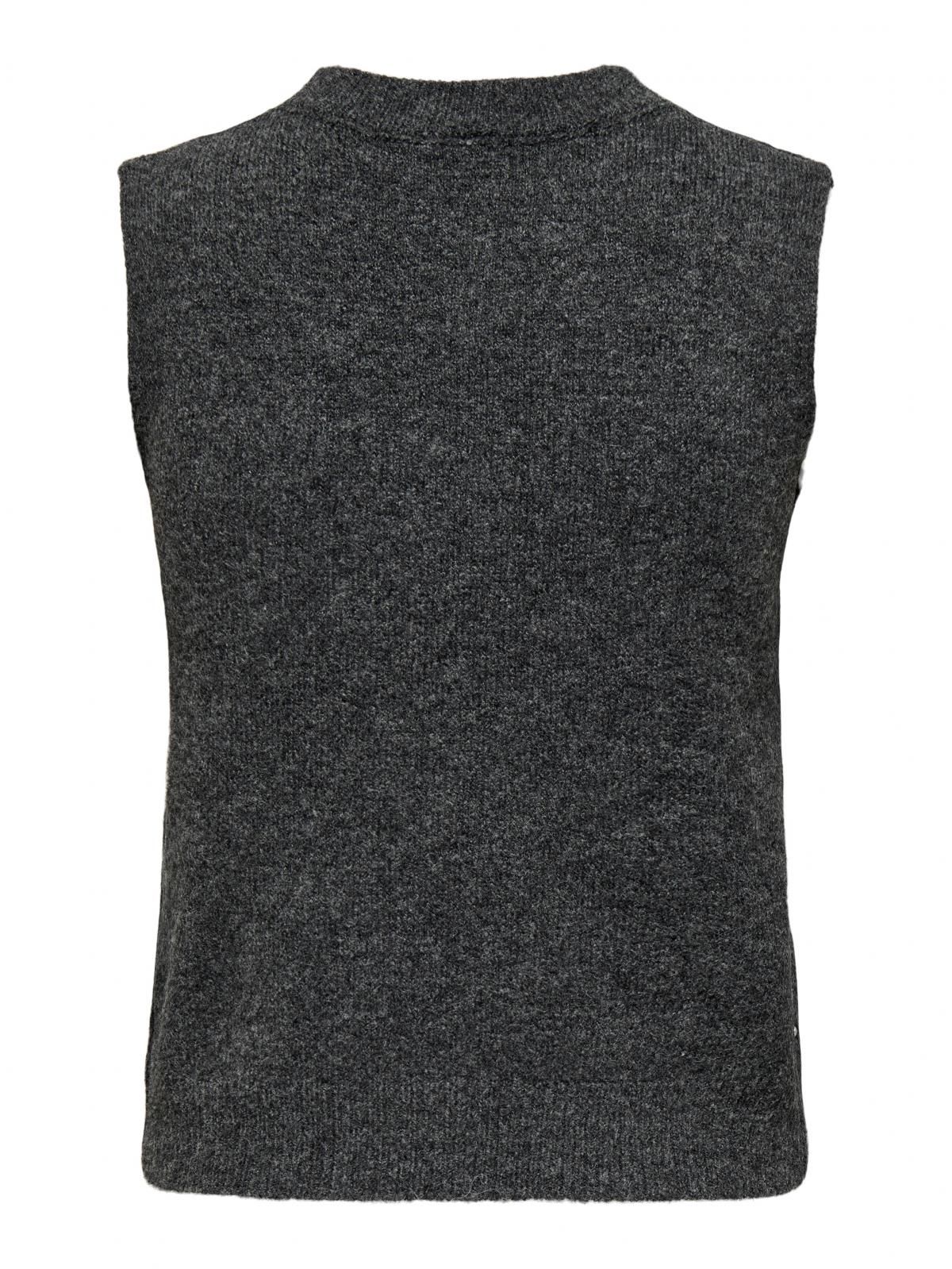 온리 진주장식 라운드넥 니트 베스트 15353076_2383_1201598 GREY / DARK GREY MELANGE - 상세 이미지 5