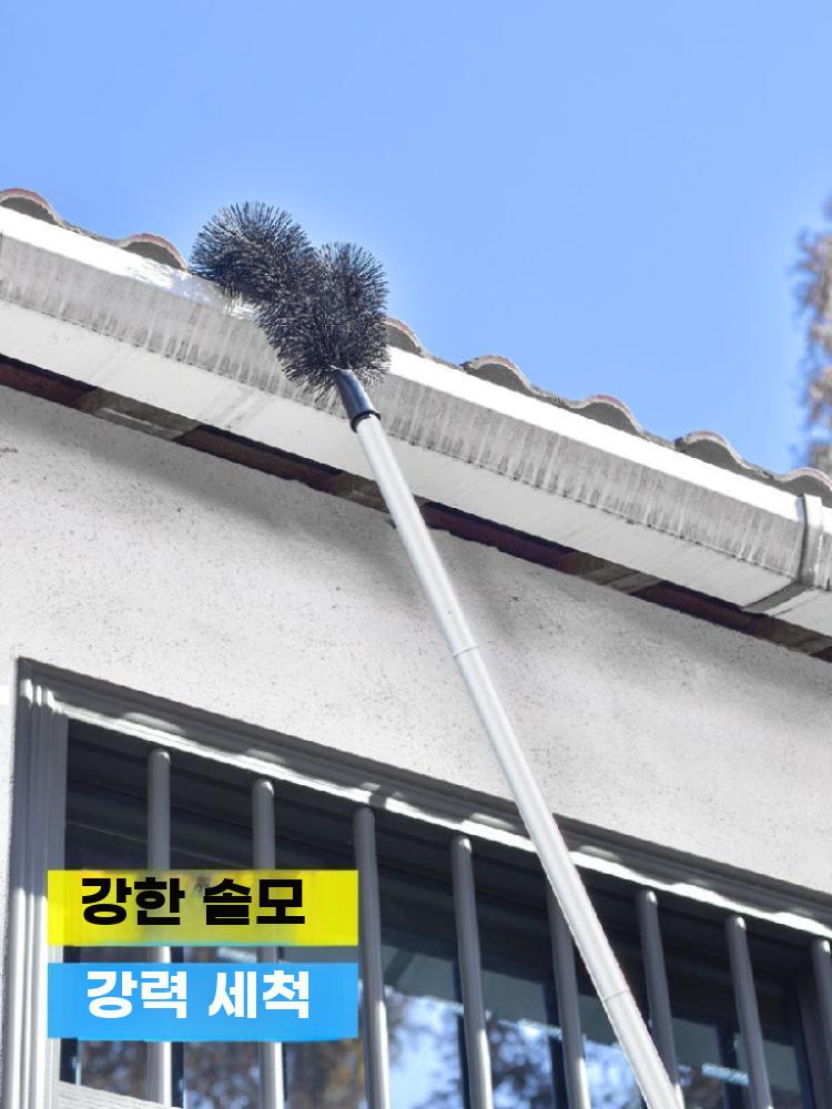 지붕 청소 브러시 간판 밀대 걸레 야외 처마 브러쉬 그루브 브러쉬(1.68m) - 상세 이미지 4