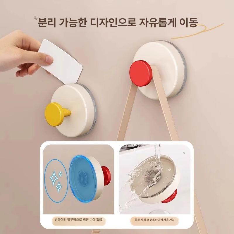 강력 흡착식 무타공 후크 학생용 귀여운 책상 가방 걸이 베스트셀러 레드 4개 세트 - 상세 이미지 3
