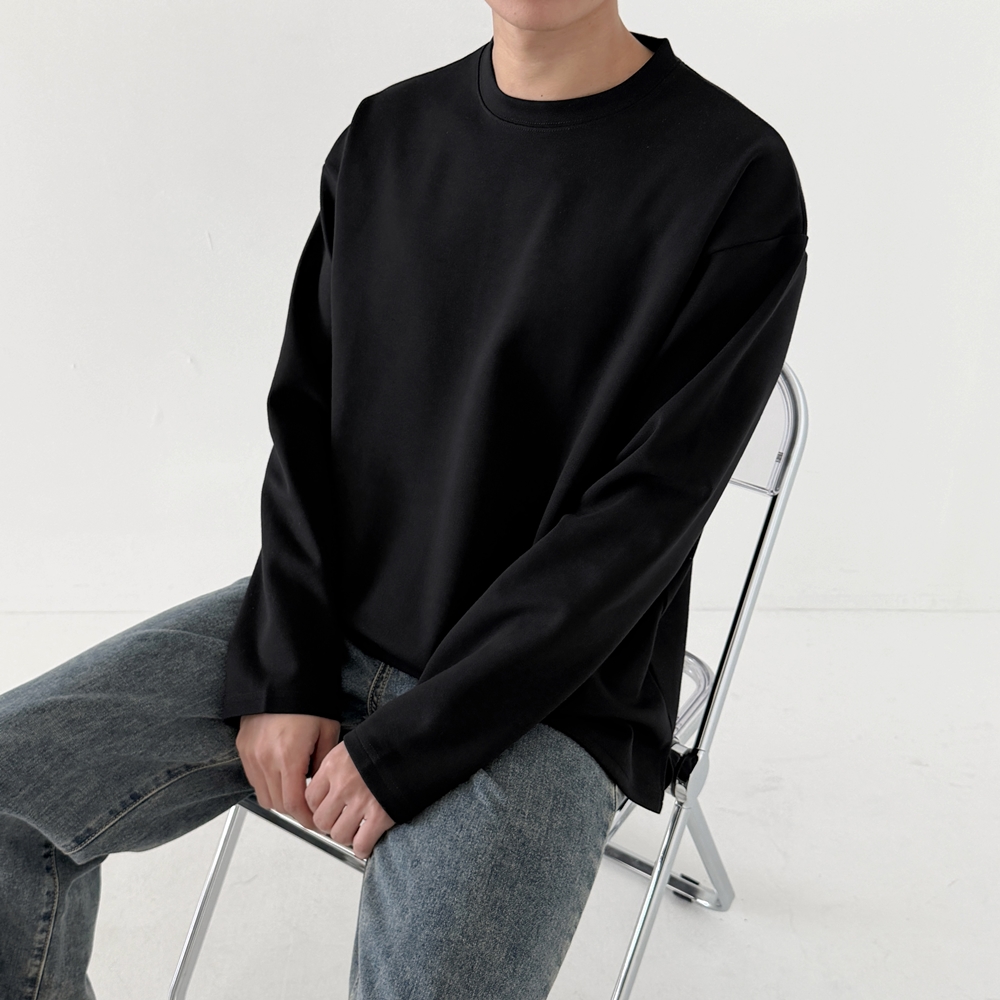 남자레이어드티 목안늘어나는티 어깨넓어보이는옷 두꺼운티셔츠 이미지 6