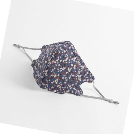 소문만복래 협력 방한대 순면 마스크 패션 천마스크 입체 안감 파랑