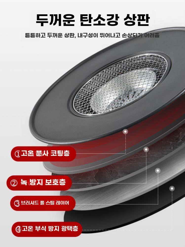 화로테이블 바베큐 테이블 접이식 철제 캠핑 스토브 그릴 탄소강 화로 테이블 - 상세 이미지 4