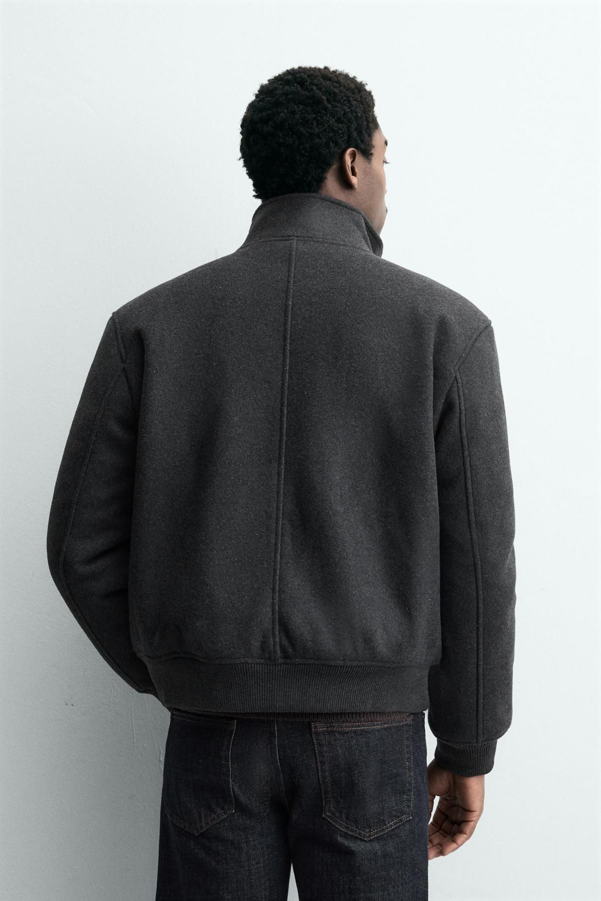 자라 블랙 퍼안감 레귤러핏 블루종 재킷 5070/323 ANTHRACITE GREY - 상세 이미지 4