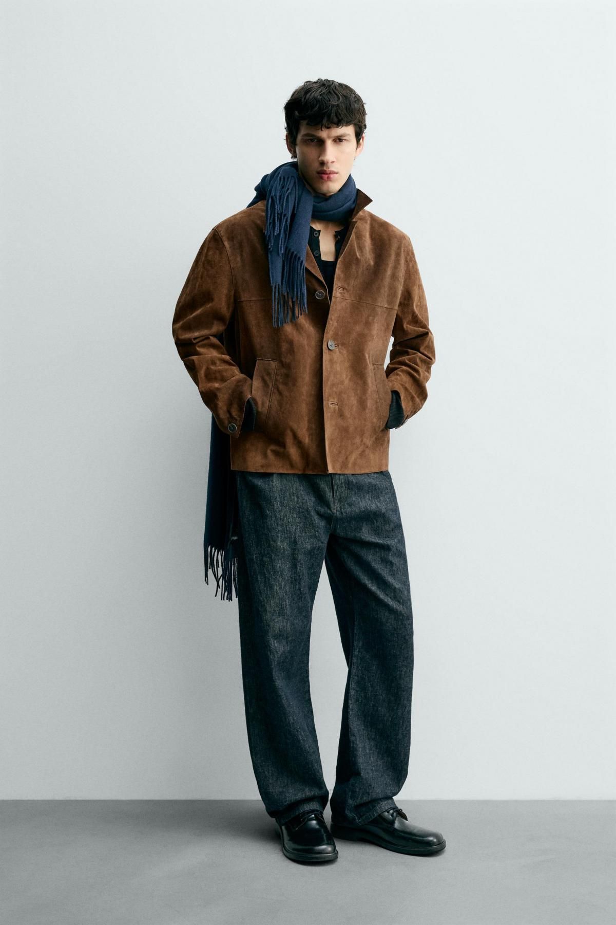 자라 스웨이드 가죽 버튼 오버셔츠 8281/753 BROWN - 상세 이미지 2