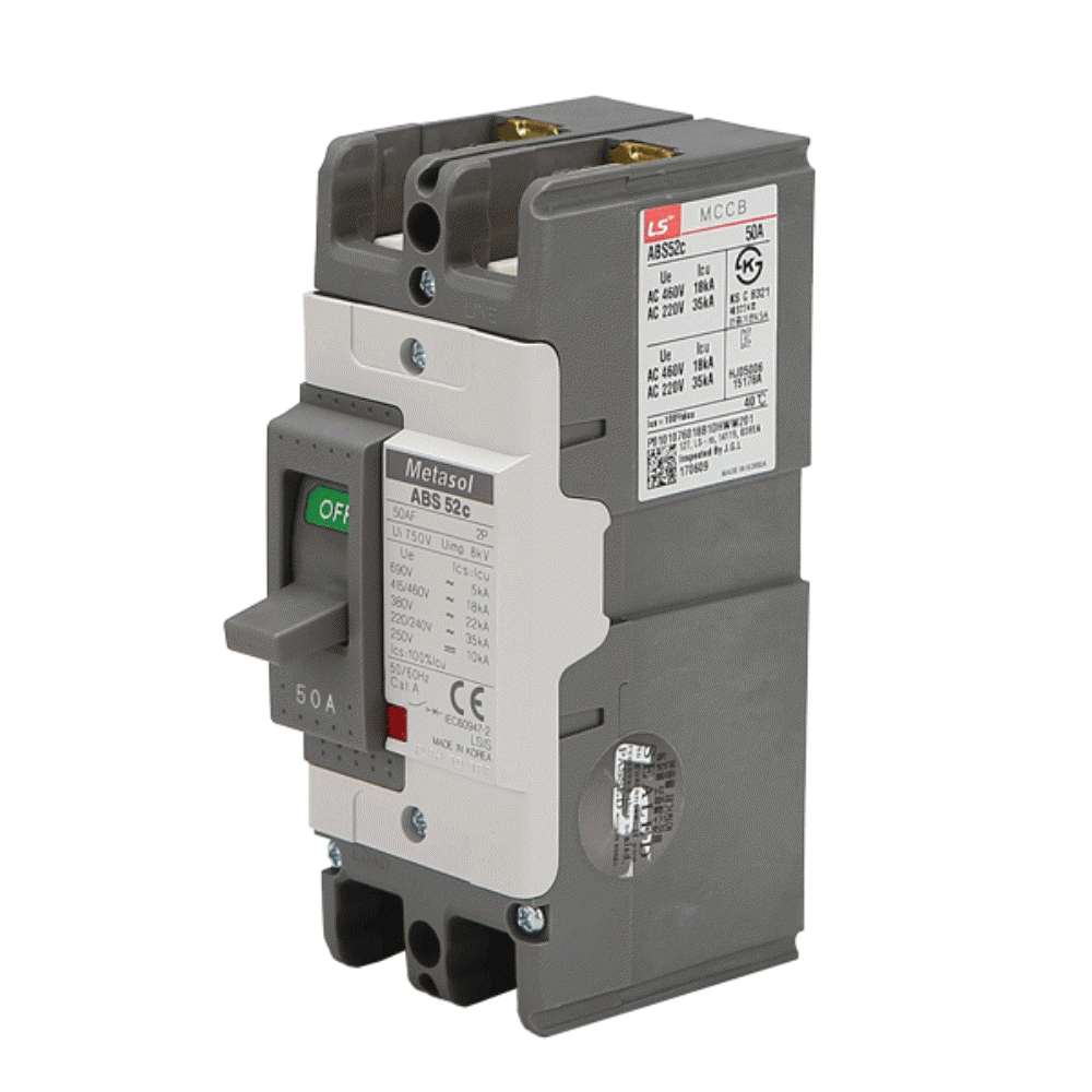 산업용 분전반 MCCB 배선차단기 ABS 52C 2P 50A 35kA LS일렉트릭 - 상세 이미지 2