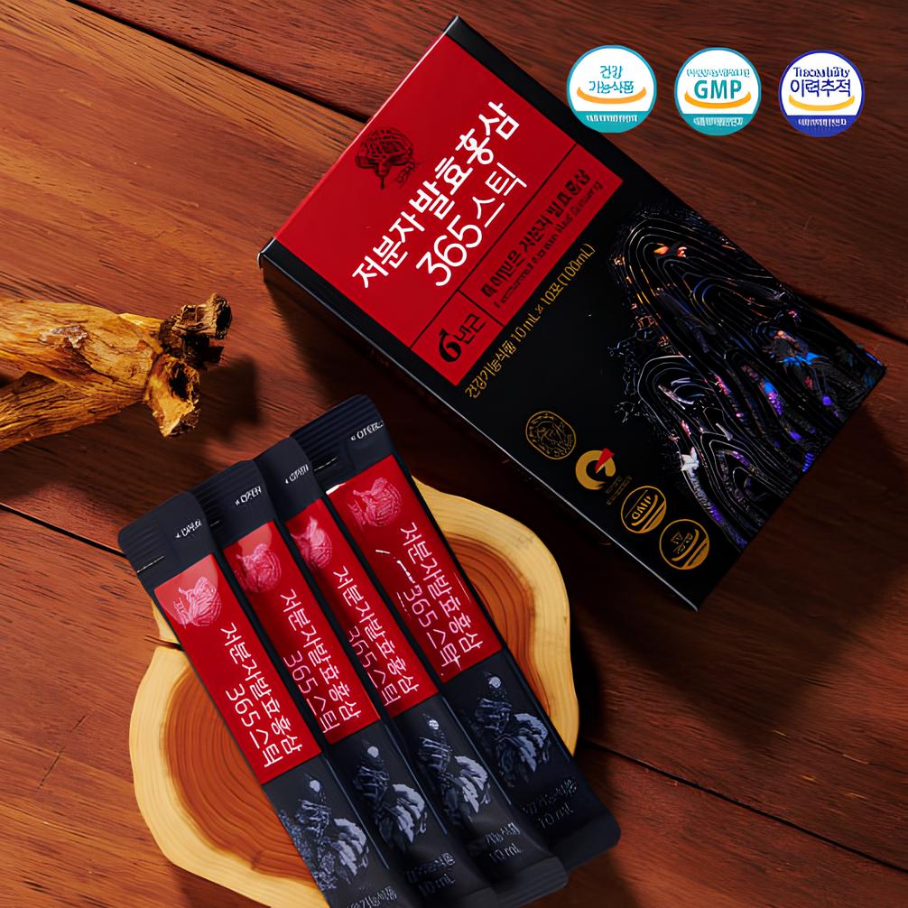 고려홍삼원 6년근 저분자 발효 홍삼 365 스틱 10ml x 30포, 진세노사이드 5mg - 상품 이미지