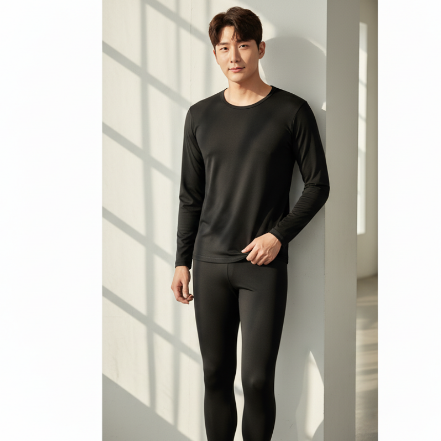 겨울 남성 기능성 발열 기모 내의 보온 남자 내복 상의 하의 세트 소울미스킨 - 상세 이미지 3