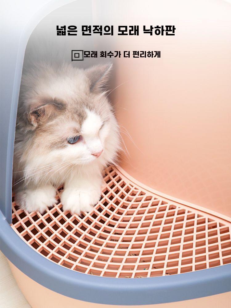 고양이 화장실 밀폐형 동굴화장실 복도형 캣 동굴 하우스 퍼플 (15kg) - 상세 이미지 3