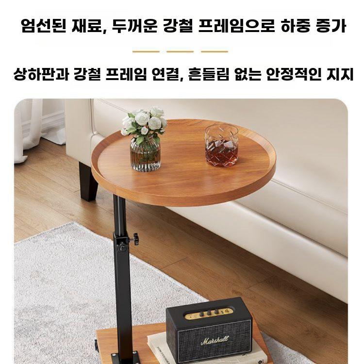 미용실 티테이블 이동식 사이드 보조 테이블 커피 협탁 화이트 마블링 40x30 - 상세 이미지 4