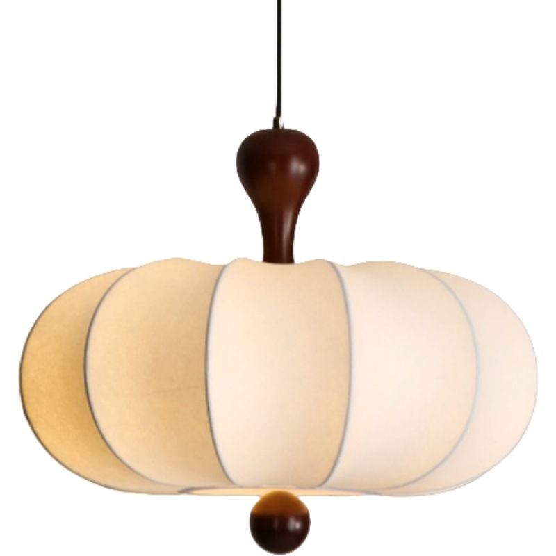 프렌치 침실등 패브릭 호박 천장등 빈티지 거실등 조명 원단 호박 샹들리에 40xH46cm - 상세 이미지 5