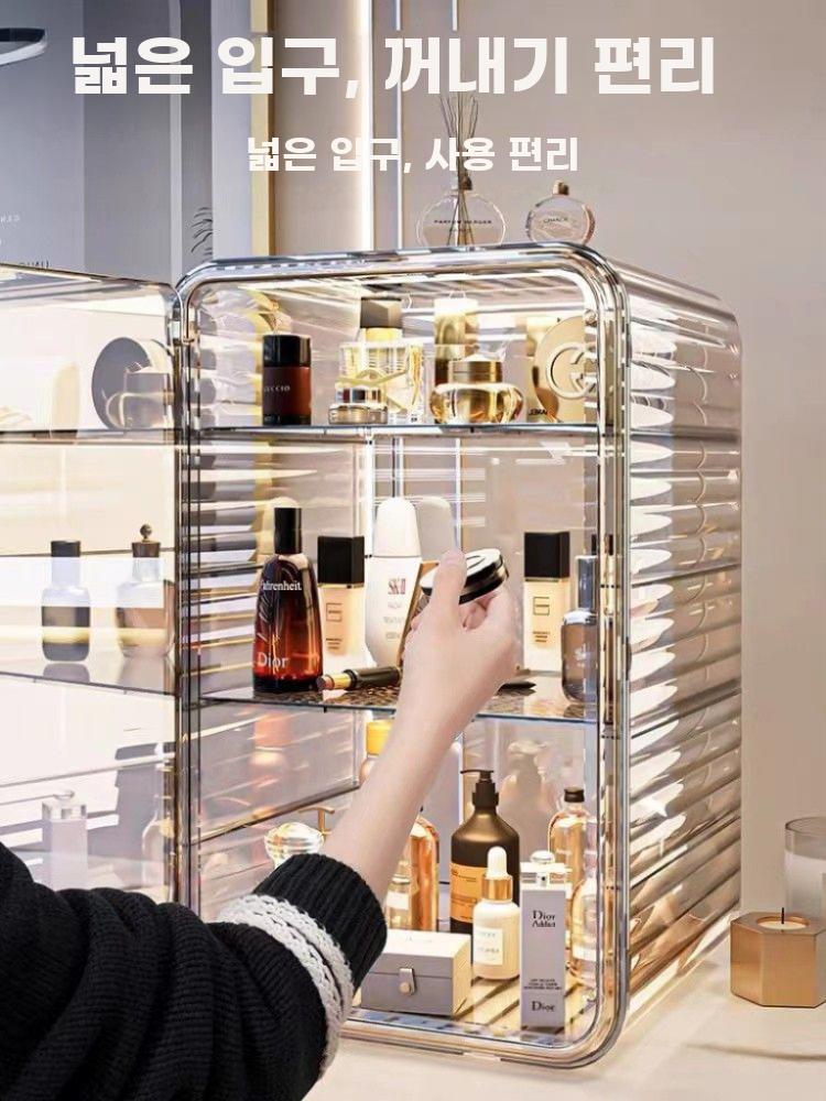 향수 진열장 화장품 정리대 수납함 화장대 정리 진열대 2단 화이트 - 상세 이미지 5