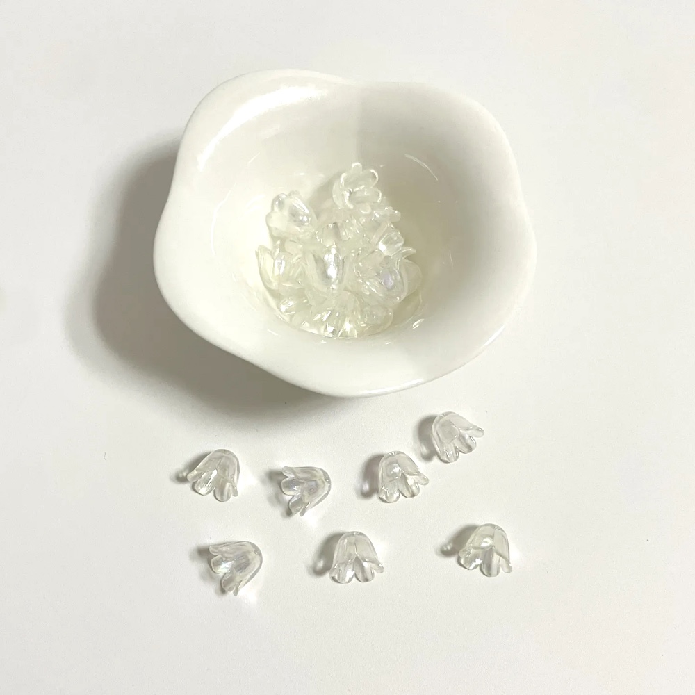 투명 은방울 꽃 비즈 공예 식물 화분 끈갈피 만들기 diy 재료 키링 팔찌 악세사리 부자재 - 상품 이미지