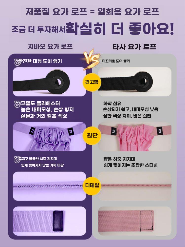 플라잉 요가 로프 실내 행잉로프 슬링 실내 홈트 스트레칭 퍼플 요가 로프 - 상세 이미지 2